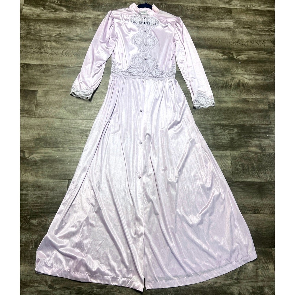 Vintage Lily of France Nightgown S Rosa Puleo-Szule Lavender Lace  Robe